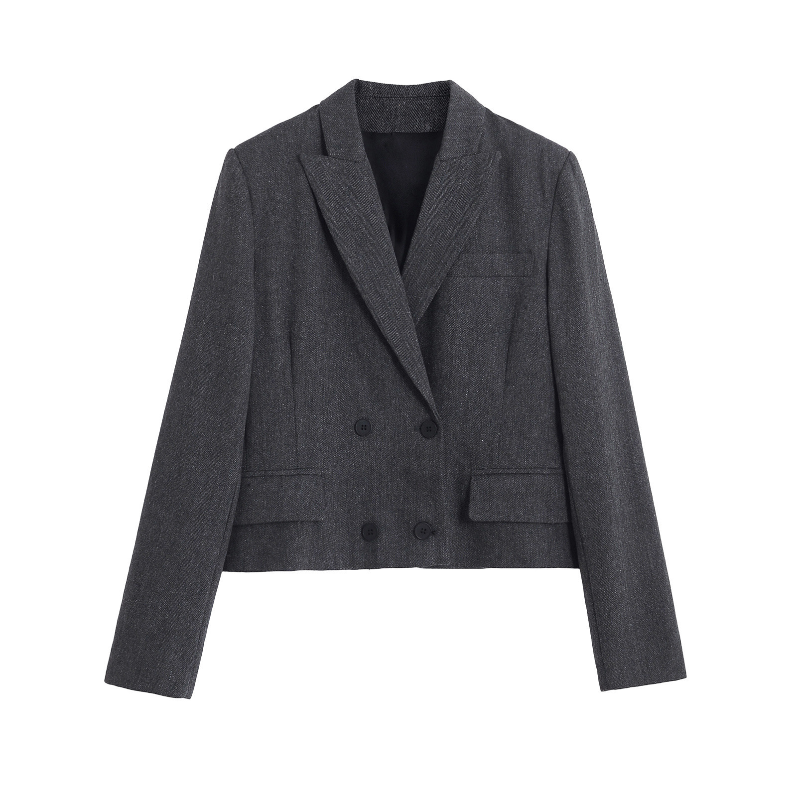Double-Breasted Blazer and Skirt Set