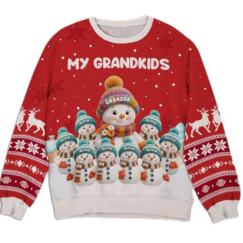 Women's Christmas Forest Snowman Print Crewneck Sweatshirt