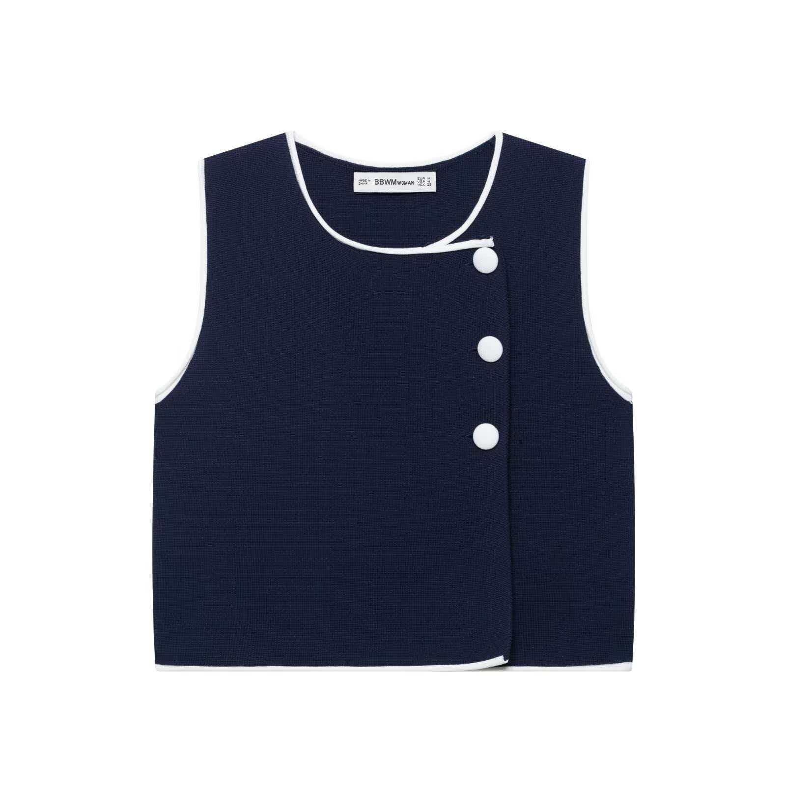 Women's Minimalist Sleeveless Vest and Skirt Set