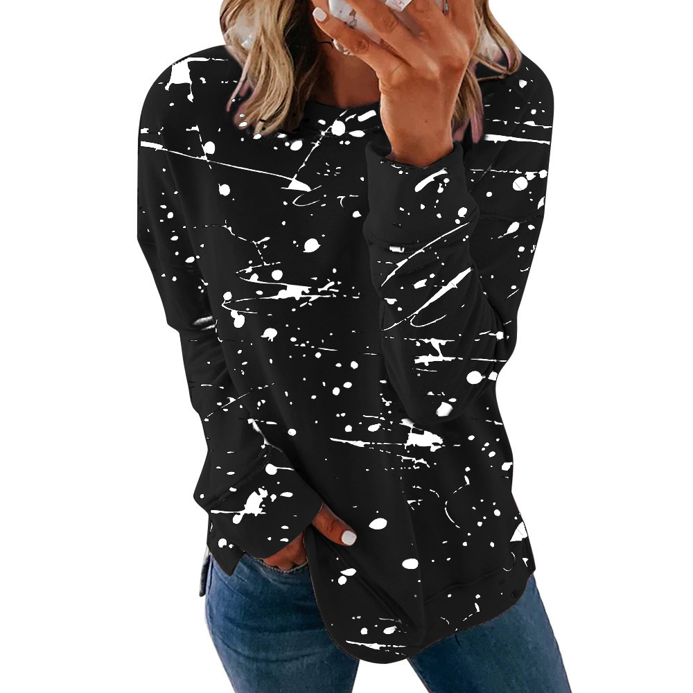 Women's Colorblock Crewneck Long-Sleeve Sweatshirt Loose Fit