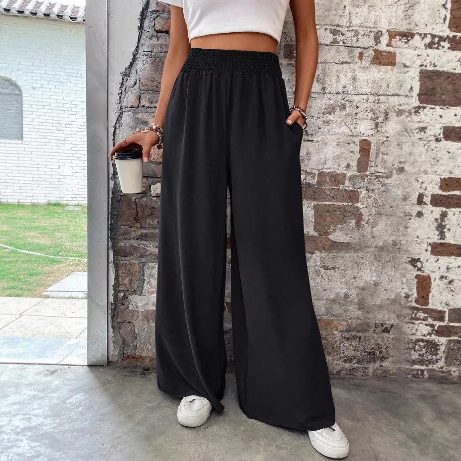 Women's High-Waist Wide-Leg Pants with Pockets