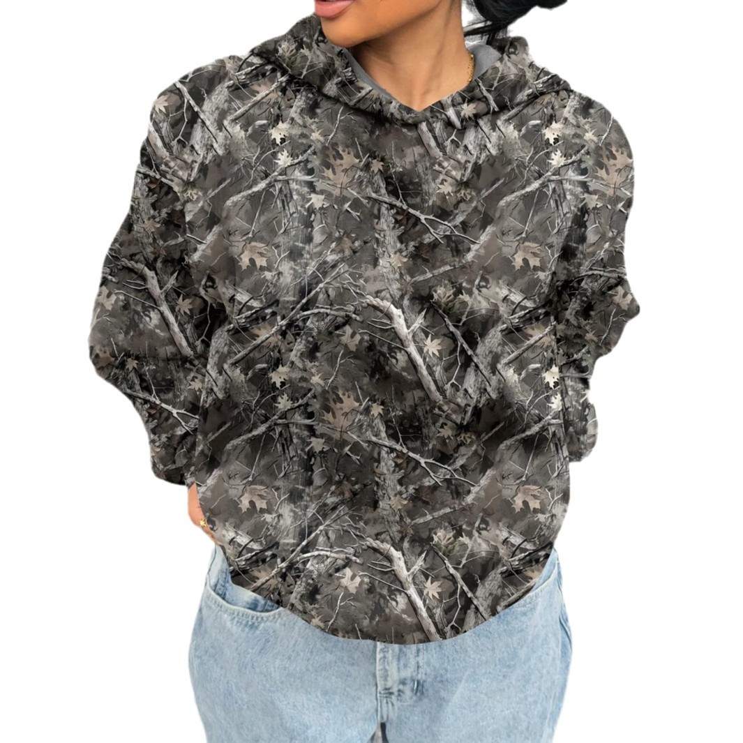 Floral Print Hooded Sweatshirt Casual Loose Long Sleeve