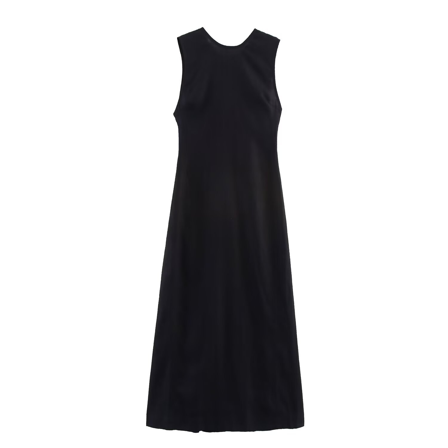 Women's Midi Dress V-Neck A-Line Short Sleeve High Waist
