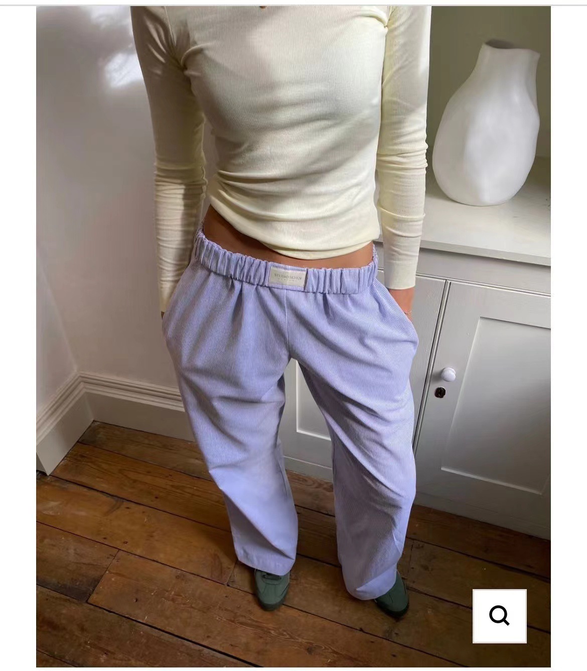 Women's Striped Wide-Leg High-Waist Casual Pants