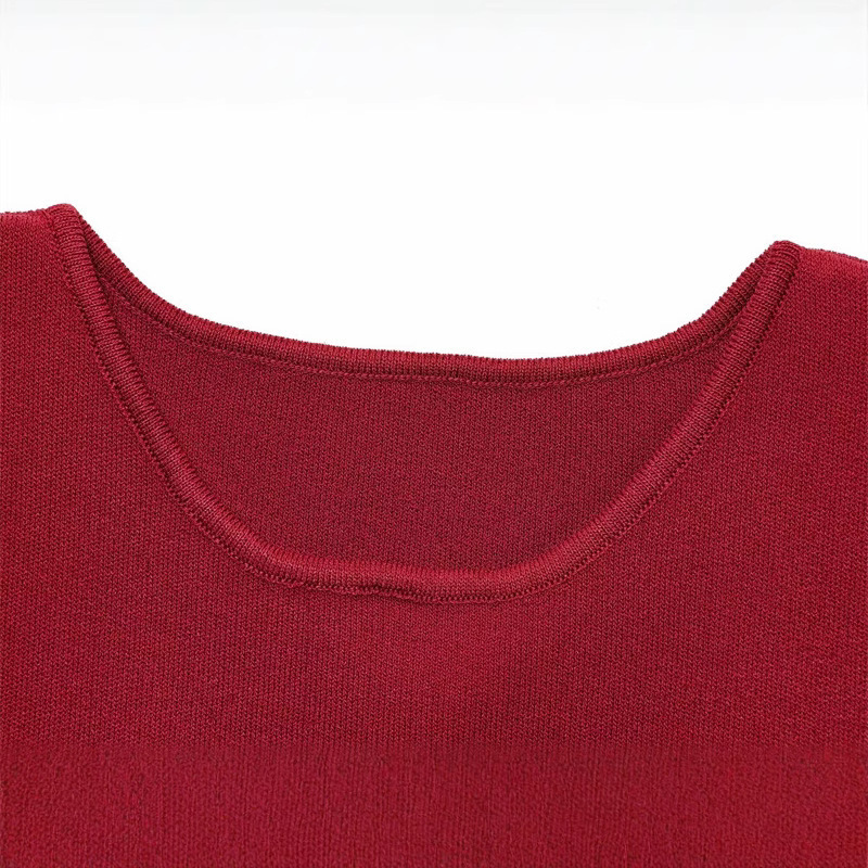 Women's Knit Spliced Midi Dress with Lapel Collar