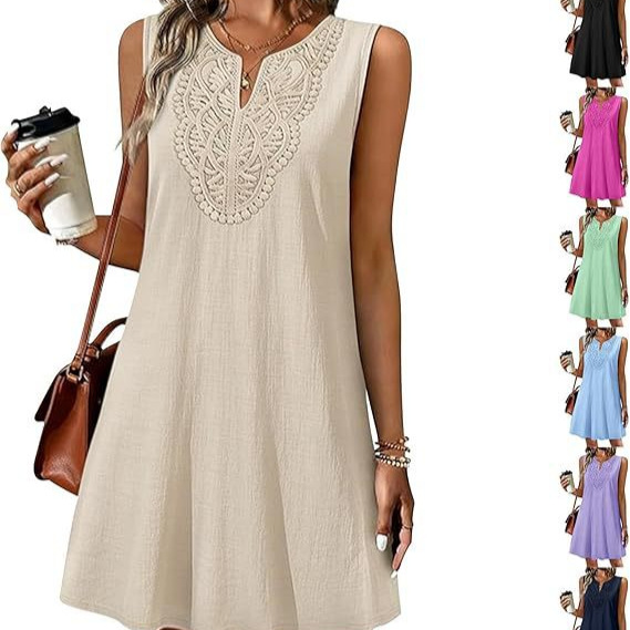 Women's Vintage Floral Sleeveless Midi Dress