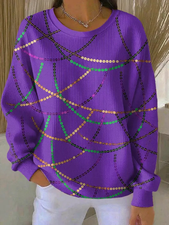 Iris Royal Print Women's Crewneck Sweatshirt
