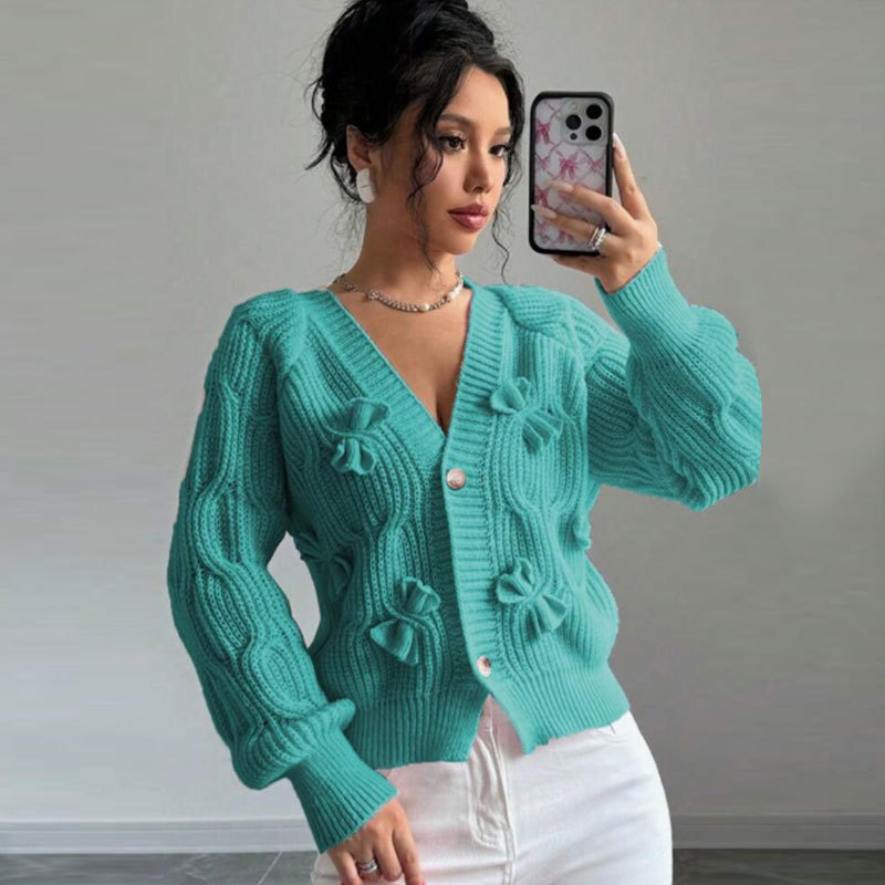 Women's Bow Knit Cardigan Sweater Coat