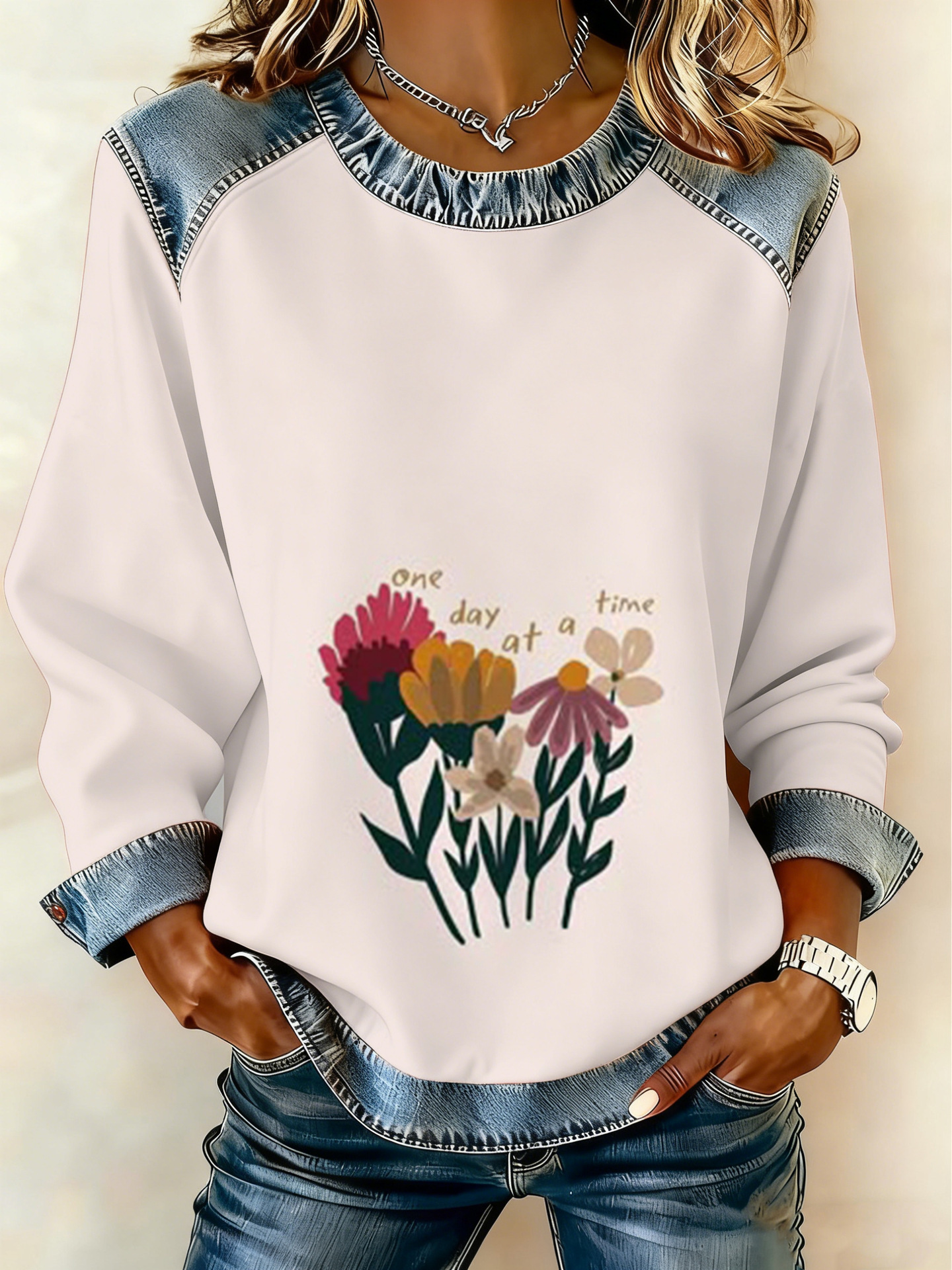 Women's Animal Lion Tiger Print Crewneck Sweatshirt