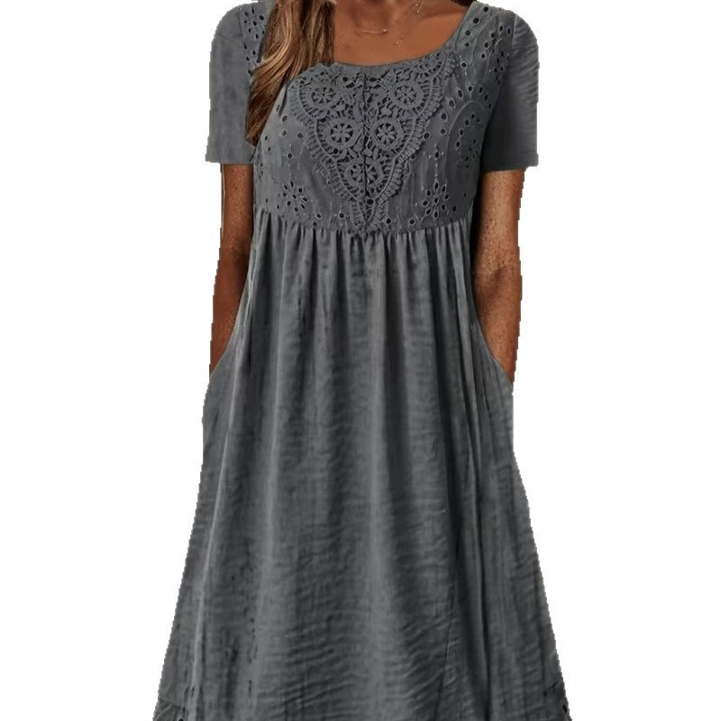 Women's Elegant Floral Print Pleated Midi Dress
