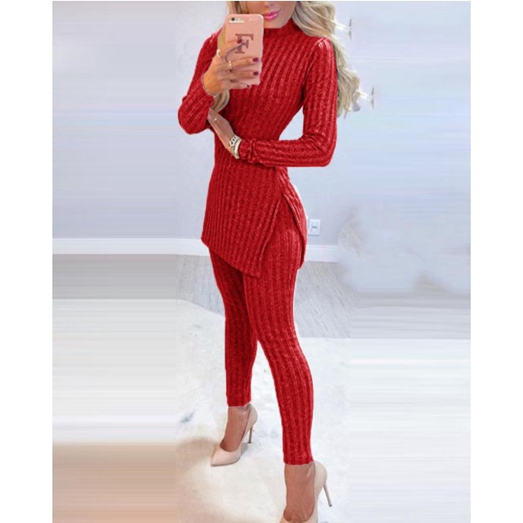 Women's Split-Front Top and Pants Set