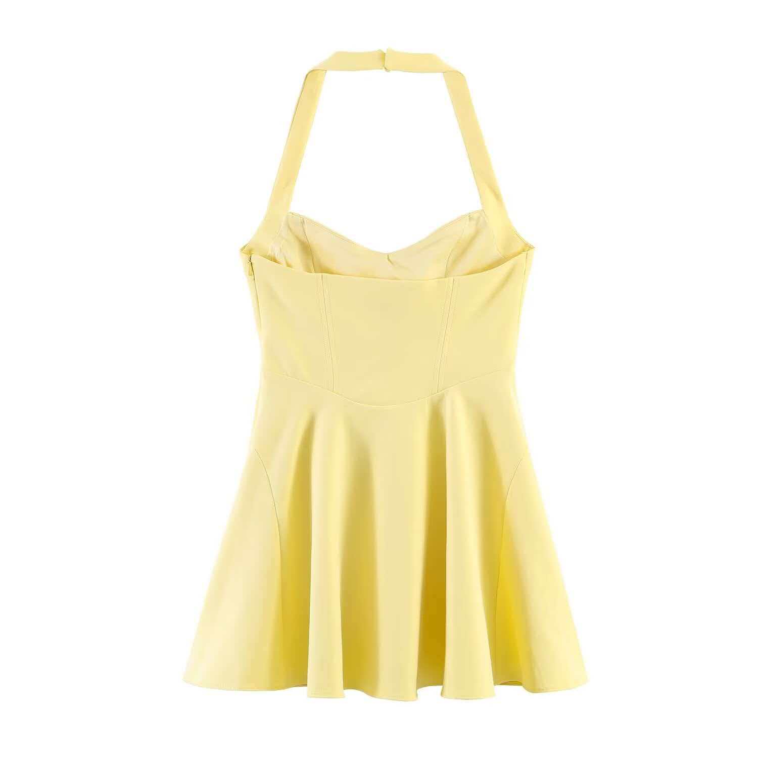 Women's Sexy Halter Neck Bodycon Mini Dress - Two Colors