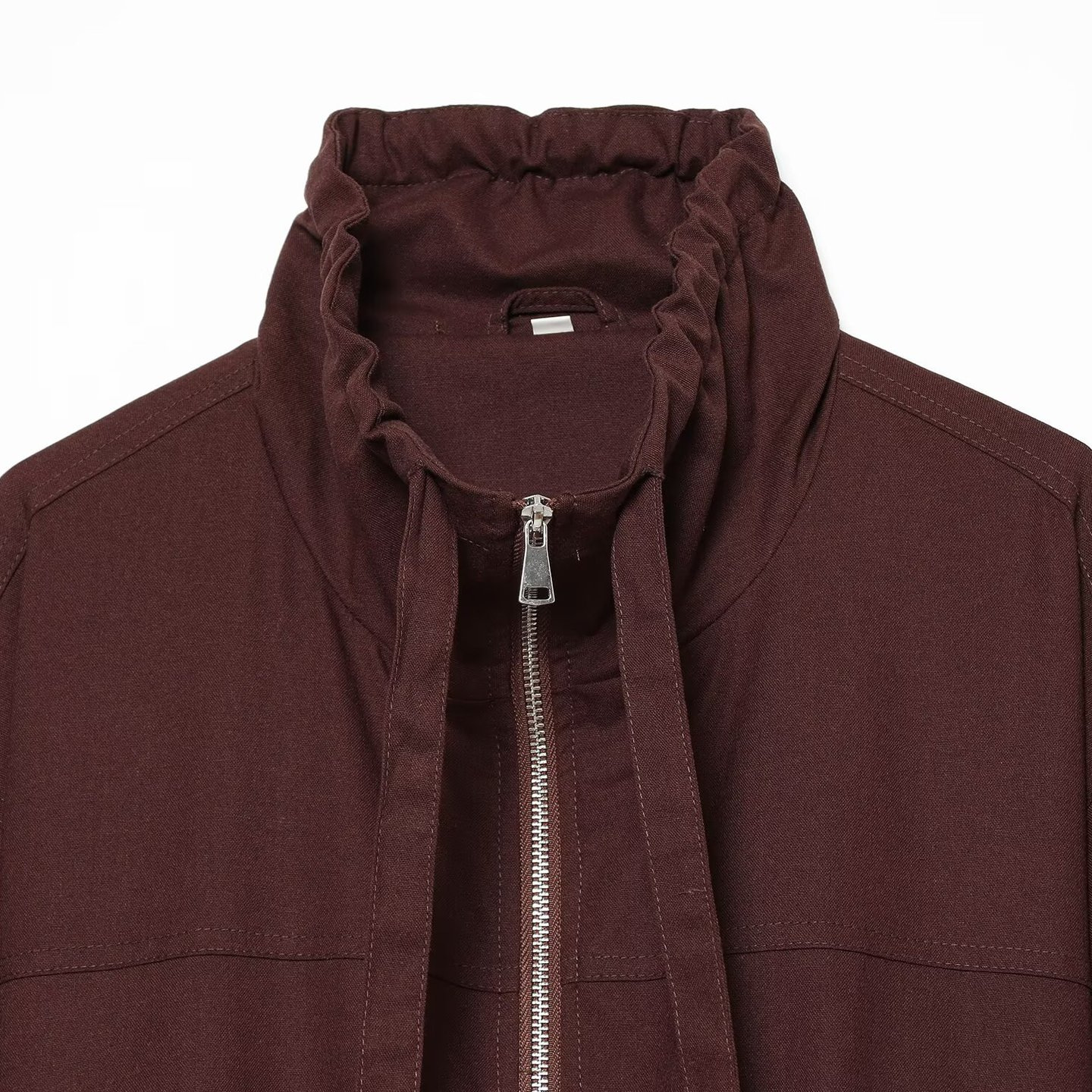 Women's Zip-Up Solid Color Jacket Stand Collar Loose Fit