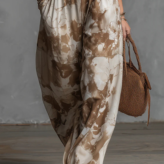 Vintage Sleeveless Printed Jumpsuit
