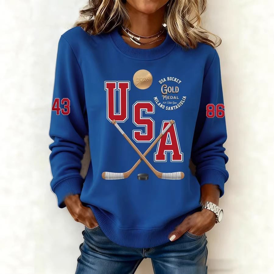 Women's USA Hockey Star Print Sweatshirt