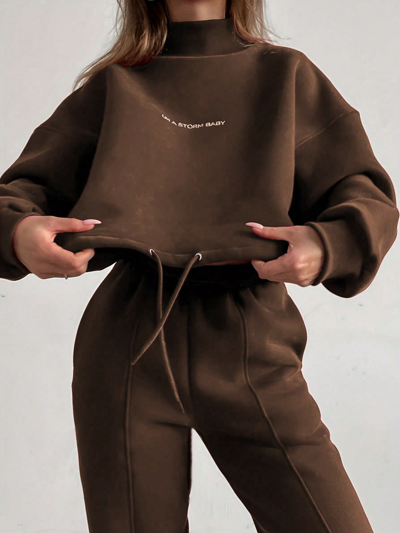 Women's Printed Long-Sleeve Sweatshirt and Pants Two-Piece Set