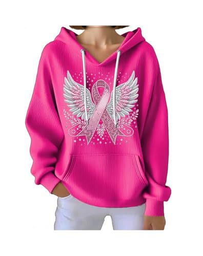 Women's Ribbon and Wing Print Casual Hoodie