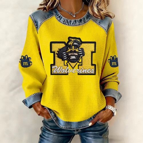 Women's Back Neck Slit Long Sleeve Crewneck Sweatshirt