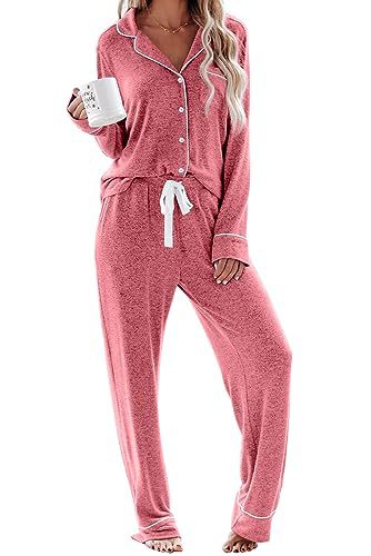 Women's Cuban Collar Printed Long Sleeve Button Set