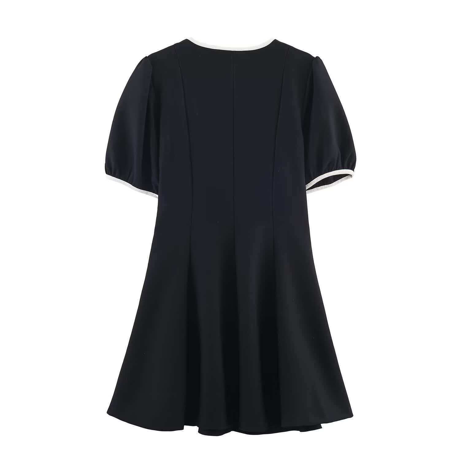 Women's Summer Bow Mini Dress V-Neck Short Sleeve
