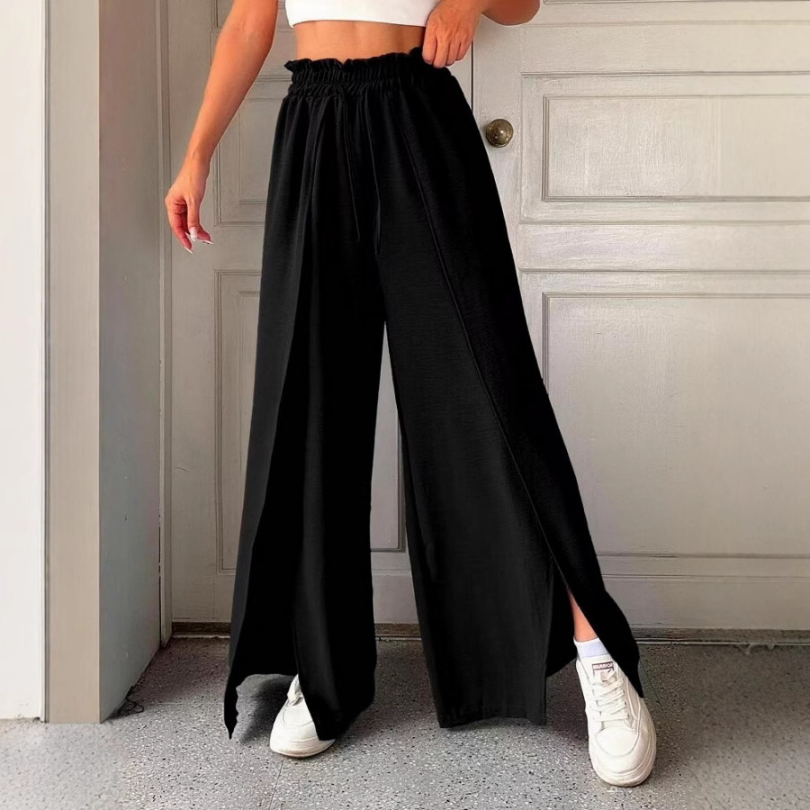 Women's High-Waist Pleated Wide-Leg Pants Loose Fit