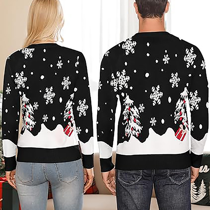 Christmas Reindeer Jacquard Pullover Sweater Loose Fit