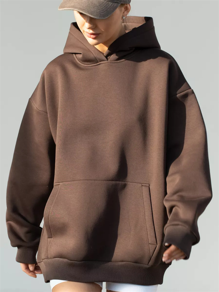 Women's Long-Sleeve Hooded Pullover Sweatshirt Loose Casual Top