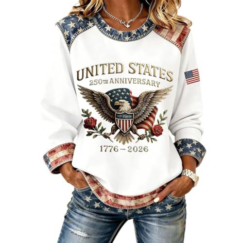 Women's American Eagle Print Crewneck Sweatshirt