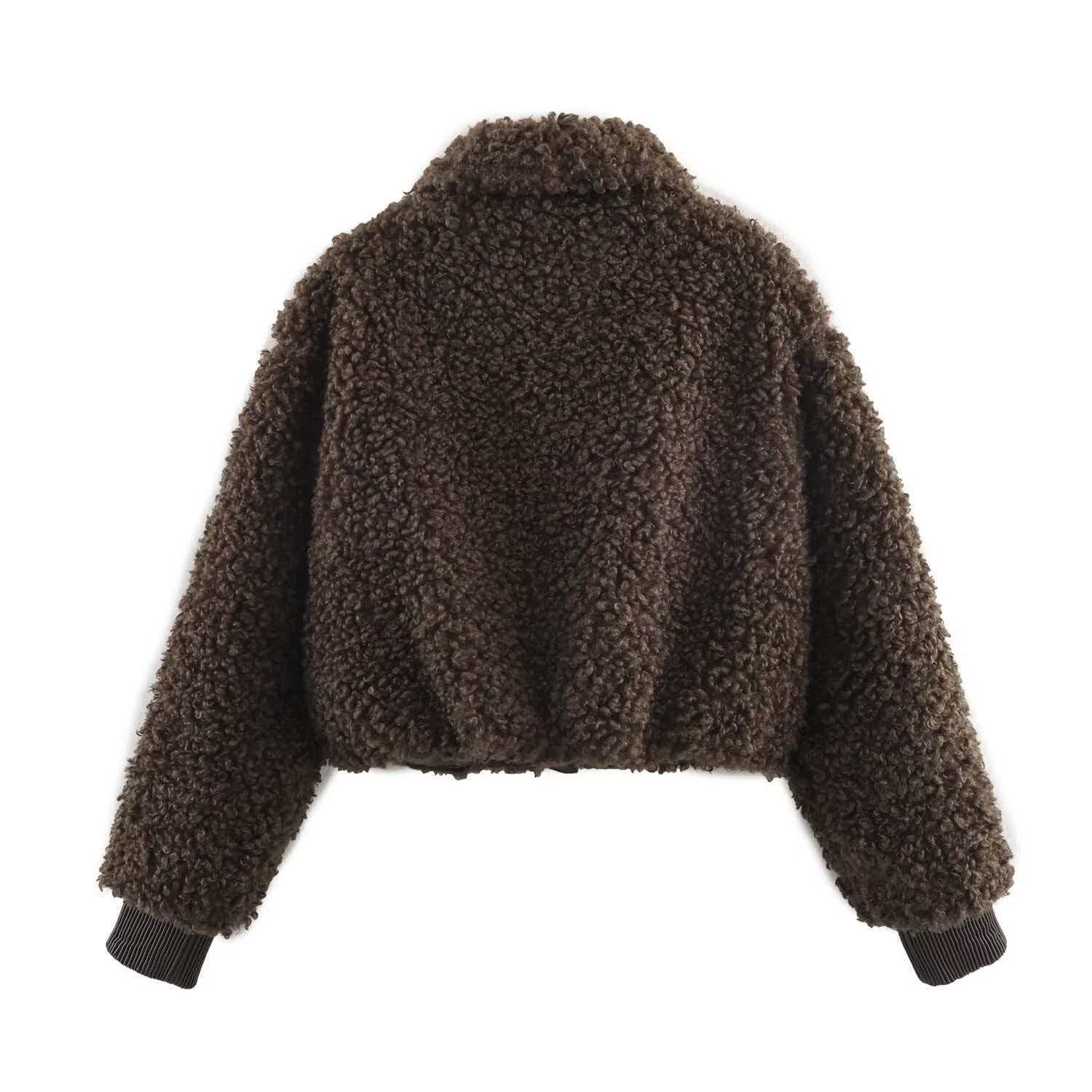Women's Fleece-Lined Long Zip Jacket Casual Commuter Coat