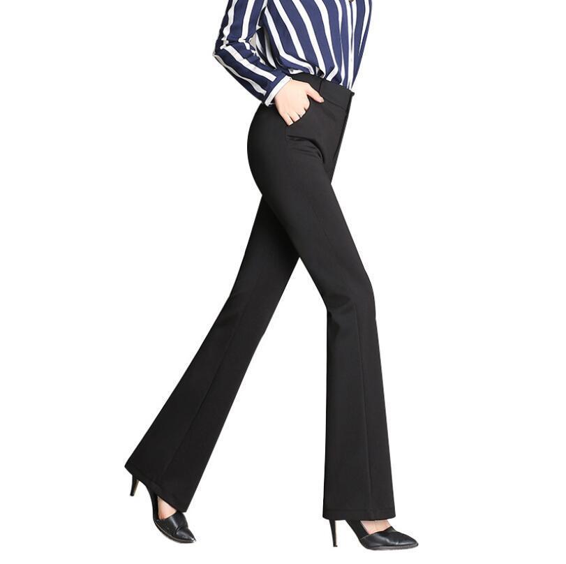 Women's Urban Casual Flared Pants High Waist Polyester Blend