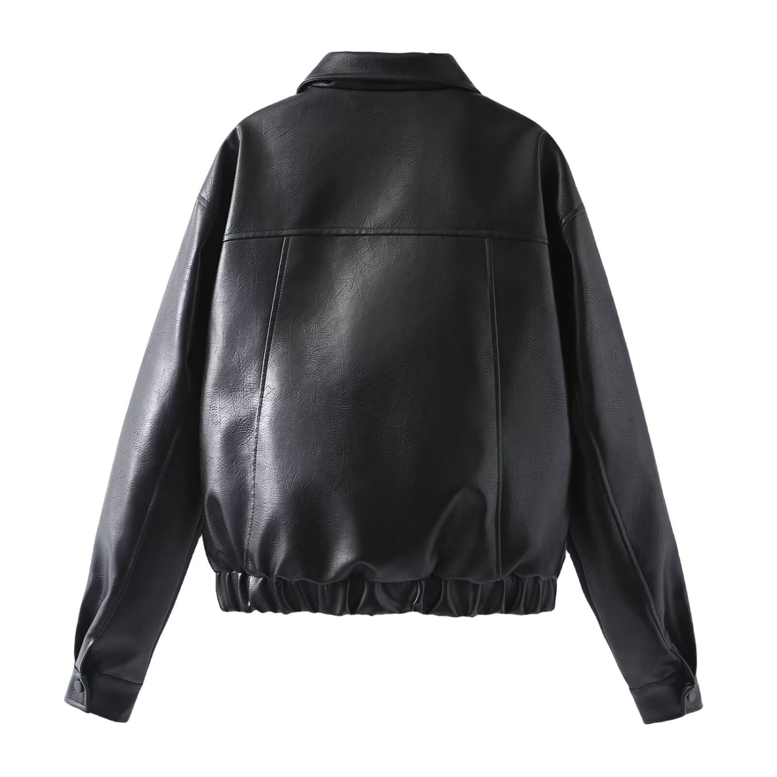 Women's Casual Zip-Up Jacket Slimming Loose Fit Solid Color