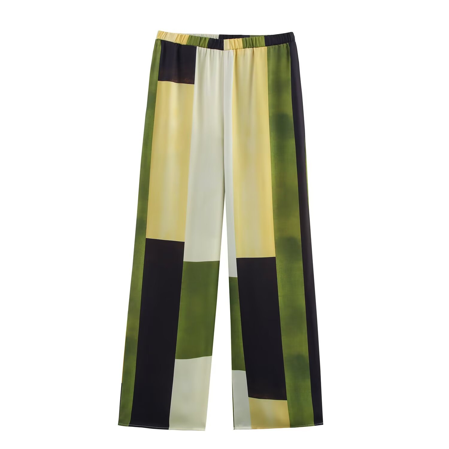 Satin-Feel Printed Shirt & Wide-Leg Pants Set