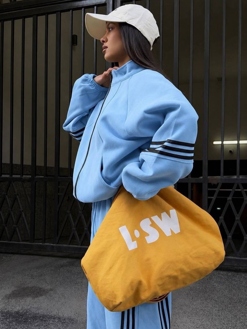 Color-Block Zip-Up Hooded Tracksuit with Classic 3-Stripe Two-Piece Set