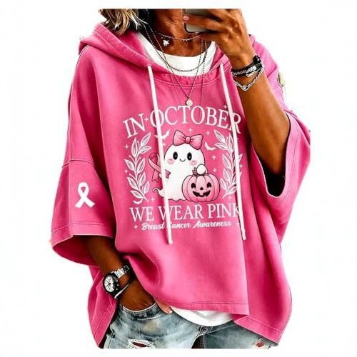 Ribbon Pumpkin Shadow Print Casual Women's Hoodie