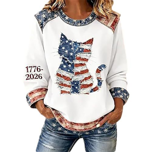 Women's USA Flag Star Print Sweatshirt