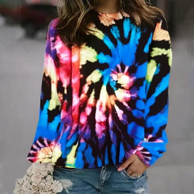 3D Print Women's Sweater Crewneck Pullover Casual Loose Long Sleeve Knit Top