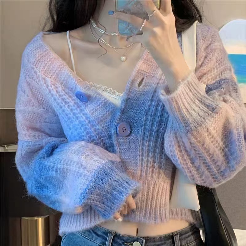 Trendy Color-Block Lazy Style Women's Sweater