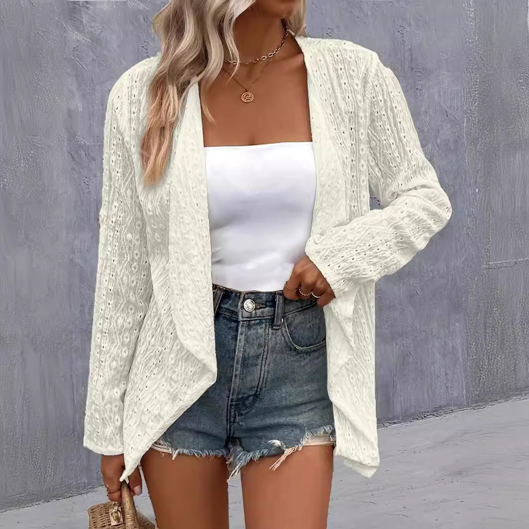 Women's Long Sleeve Solid Color Loose Knit Cardigan