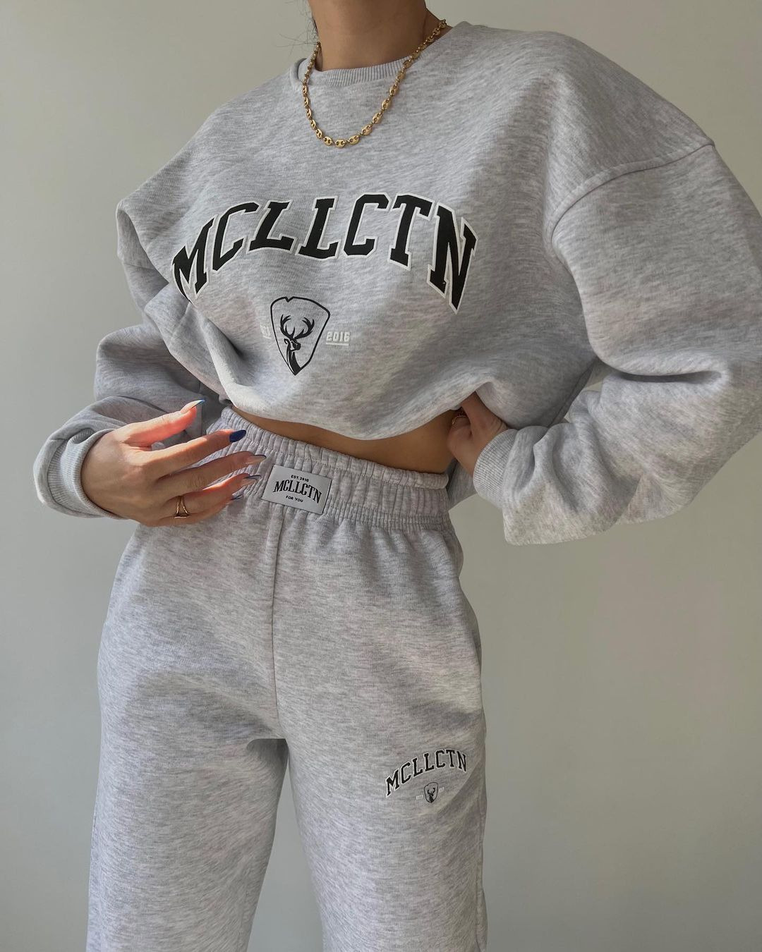 Women's Casual Print Fleece-Lined Sweatshirt and Pants Set