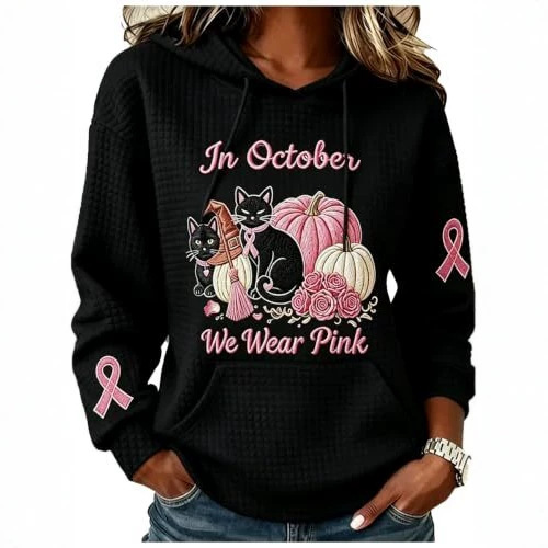 Cat Halloween Pumpkin Letter Ribbon 3D Print Hoodie Top