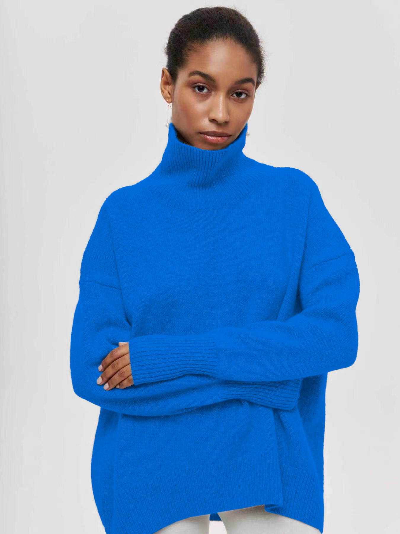 Women's Loose Half-Turtleneck Sweater