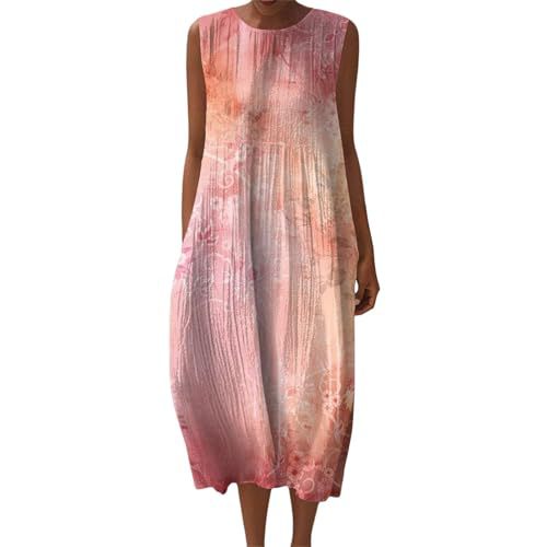 Women's Vintage Floral Print Sleeveless Midi Dress
