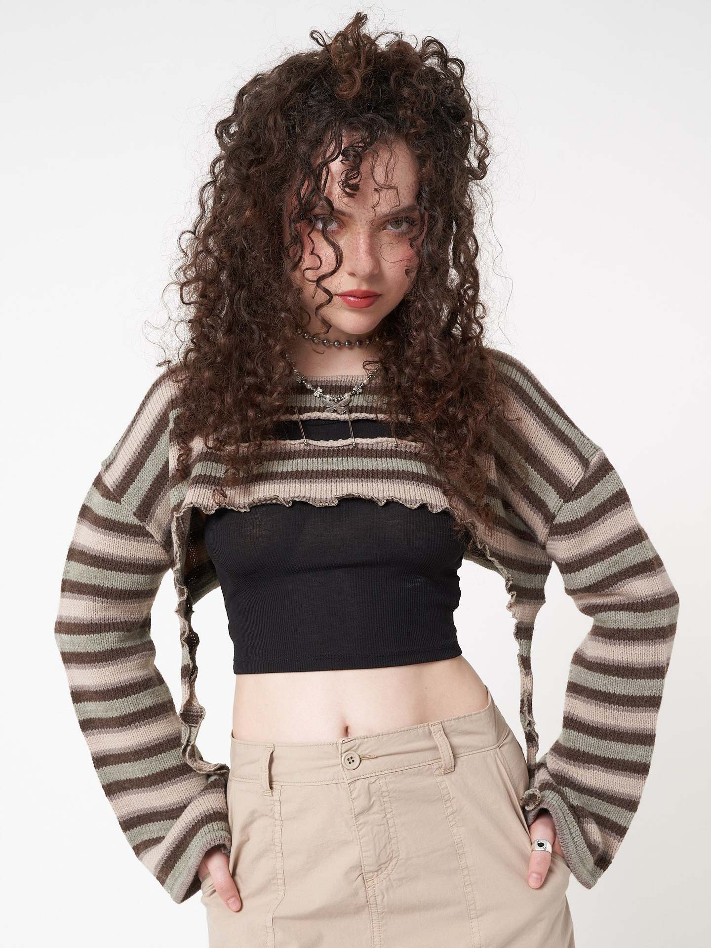 Striped Slimming Pullover Sweater for Women