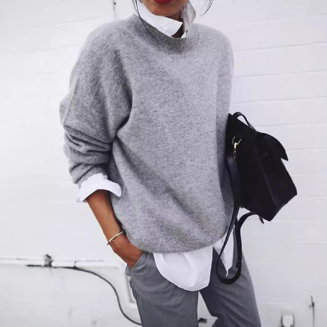 Women's Knit Long-Sleeve Pullover Hoodie