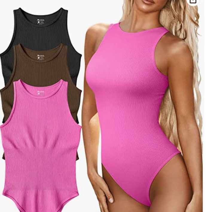 Women's Sleeveless Ribbed Bodysuit High Neck Solid Color