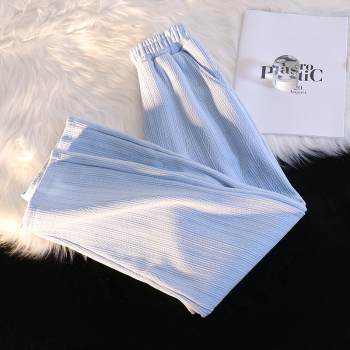 Women's High-Waist Wide-Leg Casual Pants Korean Style Slimming Straight-Leg