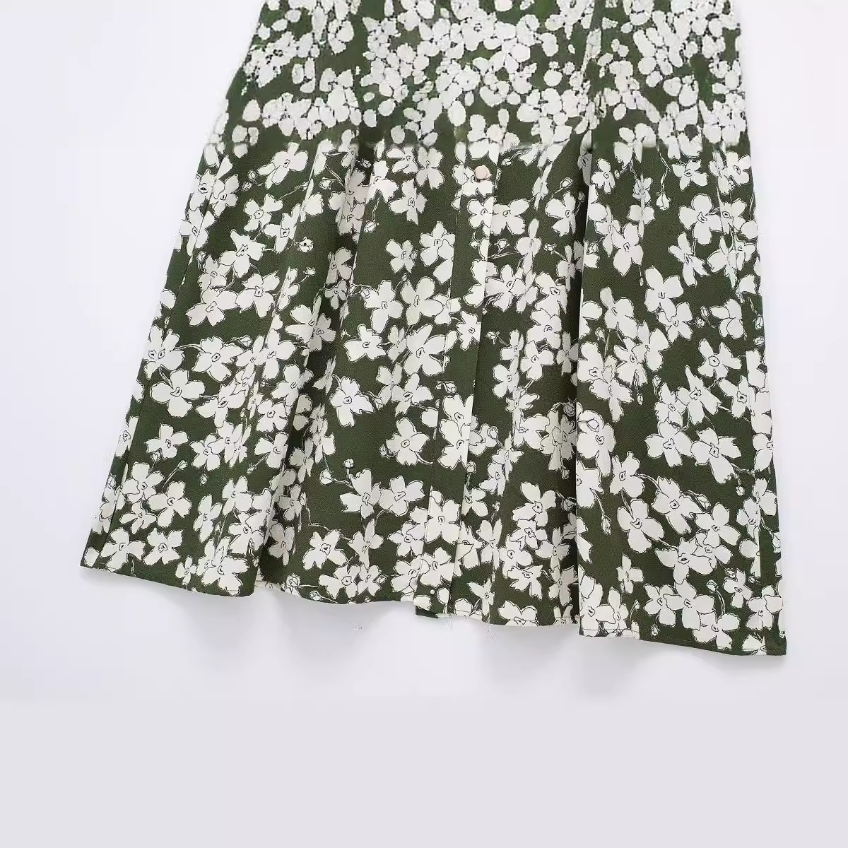 Floral Print Shirt Dress Short Sleeve A-Line High Waist