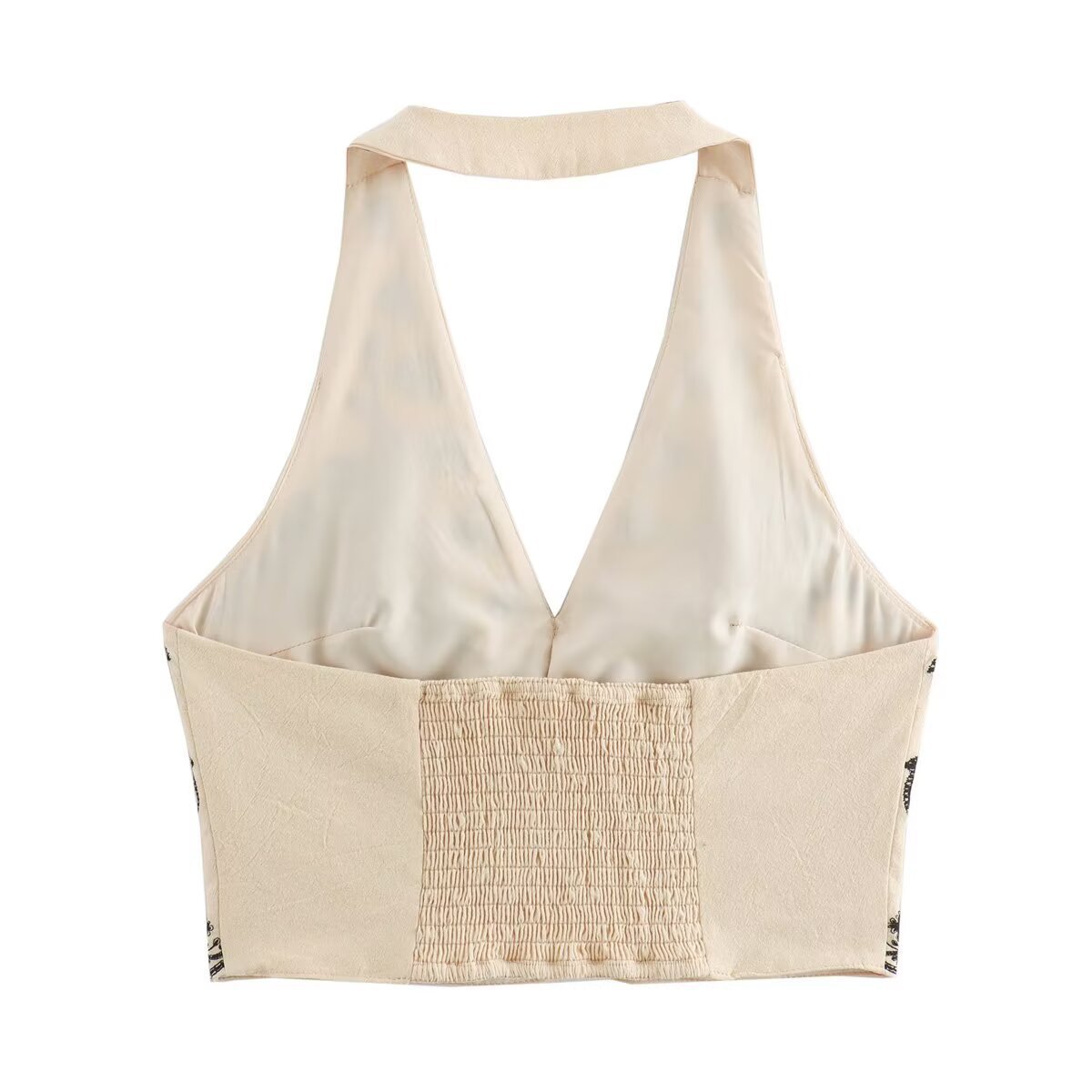 Embroidered Halter Neck Crop Top and Mini Skirt Set