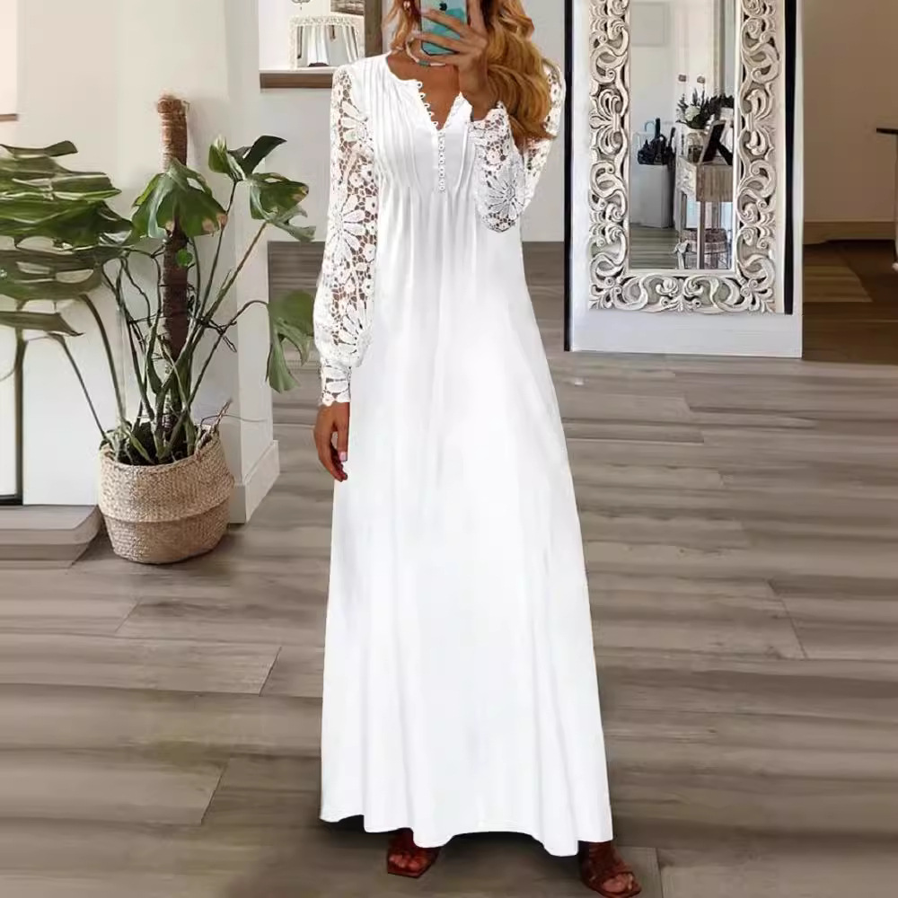 Women's Floral Lace Long Sleeve Dress