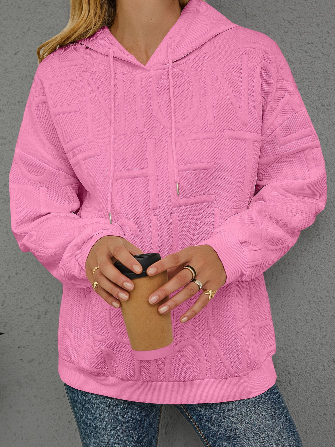 Women's Loose Fit 3D Print Hooded Pullover Sweatshirt